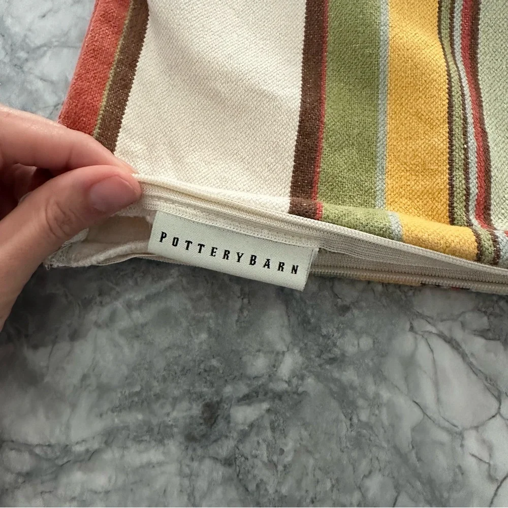 Pottery Barn Striped Pillow Cover - Picture 7 of 9